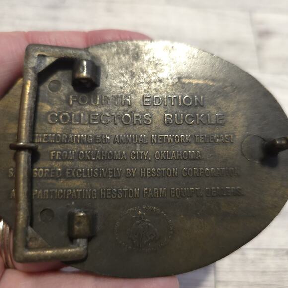 Vintage 1978 Hesston Belt Buckle National Finals Rodeo NFR 4th Edition - Picture 3 of 5